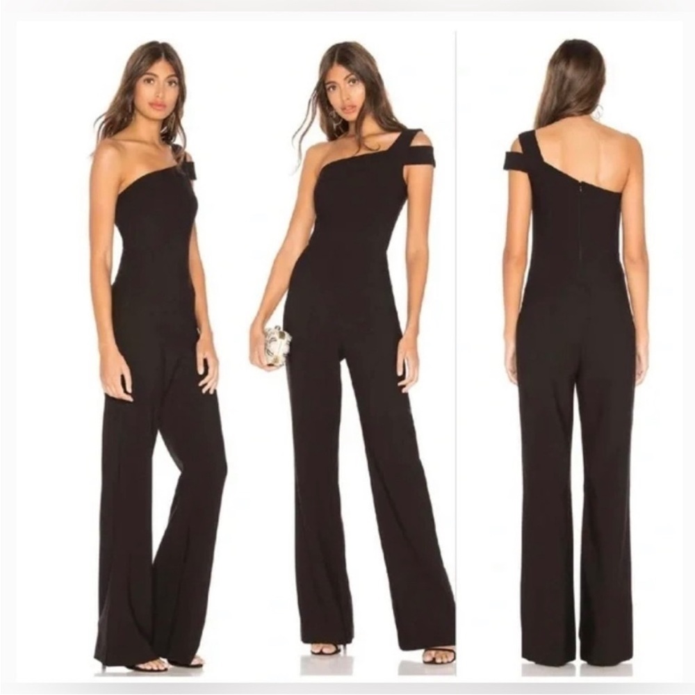 Likely maxson one-shoulder black jumpsuit - size 10.